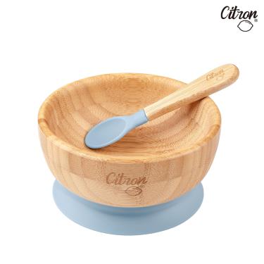 【Citron】吸盤碗套組（霧靄藍）