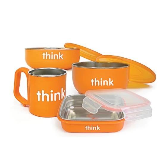 【Thinkbaby】兒童餐具組（橘色）廠商直送