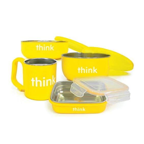 【Thinkbaby】兒童餐具組（檸檬黃）廠商直送