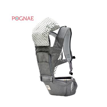 【POGNAE】NO.5超輕量機能坐墊型背巾（東京灰）廠商直送