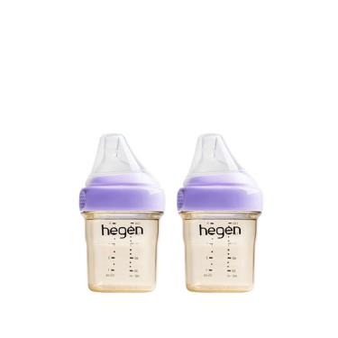 【hegen】金色奇蹟PPSU多功能方圓型寬口奶瓶 150ml （雙瓶組）（漾紫）廠商直送