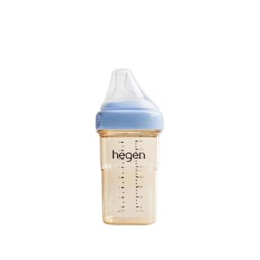 【hegen】金色奇蹟PPSU多功能方圓型寬口奶瓶 240ml （沁藍） 廠商直送