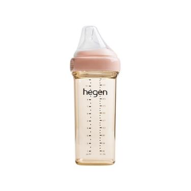 【hegen】金色奇蹟PPSU多功能方圓型寬口奶瓶 330ml （嫣粉） 廠商直送