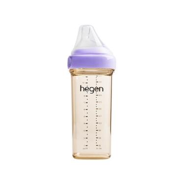 【hegen】金色奇蹟PPSU多功能方圓型寬口奶瓶 330ml （漾紫）廠商直送