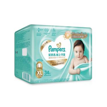 (滿6998送遊戲桌+騎乘箱)【Pampers 幫寶適】極上守護／一級幫黏貼型紙尿褲（XL34片X4包／箱）