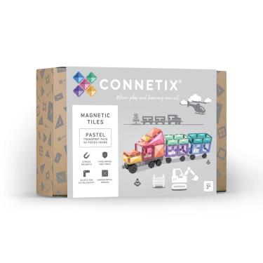 【澳洲Connetix】粉彩磁力積木-磁力運輸車組（50pc）廠商直送