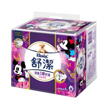 【KleeneX 舒潔】頂級三層舒適竹萃迪士尼抽取衛生紙 90抽x6包/串