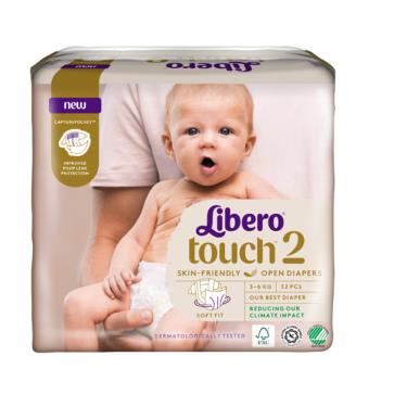 (送同尺寸1包)【麗貝樂】touch-嬰兒黏貼紙尿褲2號（NB32x6包／箱）