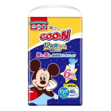 【GOO.N 日本大王】12小時日夜安心褲/褲型紙尿褲XL(40片X3包／箱)