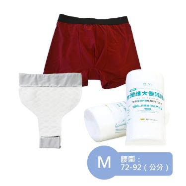【IOHS十分幸福】男尿用內褲2代（50cc）紅色M號 +大便隔離墊+隔離巾／廠商直送