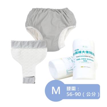 【IOHS十分幸福】男尿用內褲2代（3000cc ) 灰色M號 +大便隔離墊+隔離巾／廠商直送