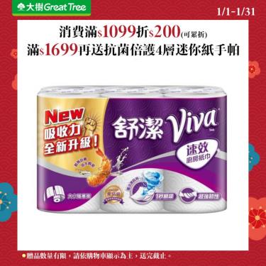 【KleeneX 舒潔】VIVA速效廚房紙巾 隨意撕（108張x6捲x6串／箱）