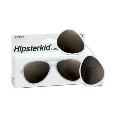 美國Hipsterkid 抗UV偏光嬰幼兒童太陽眼鏡(附固定繩)-飛行員白0-2歲-廠送