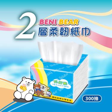 BeniBear邦尼熊 抽取式柔式紙巾300抽x30包/箱(彩虹版)-廠送