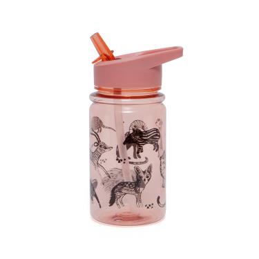 荷蘭Petit Monkey 兒童水杯400(ml)-玫瑰粉黑白動物-廠