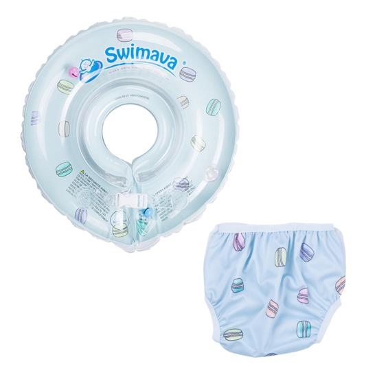 【英國Swimava】G1+ S1馬卡龍嬰兒游泳脖圈/泳褲套裝組 廠商直送