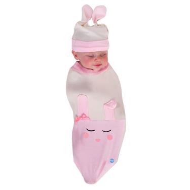BABYjoe 美國製純棉手工包巾套組-萌萌噠小兔寶寶-廠商直送