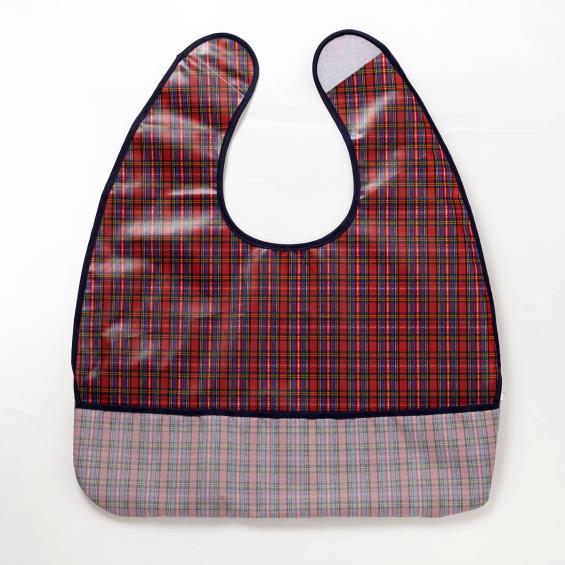 Beginning長青樹成人防水圍兜 反摺口袋紅色 共兩色可擇 48 54 12 Cm 大樹健康購物網測試網站