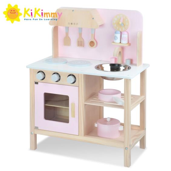 Kikimmy馬卡龍木製廚房玩具組 粉色廠送 大樹健康購物網