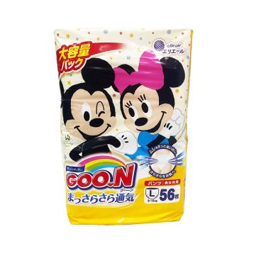 日本境內 GOO.N 大王 迪士尼褲型紙尿褲L56片x3包/箱(廠送)