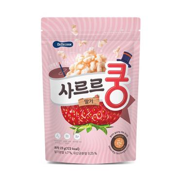 (即期出清)韓國BEBECOOK寶膳 幼兒益生菌草莓泡芙 23g/包 效期至2022/07/11