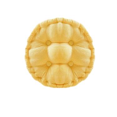 【JAR 嚴選】玉米絨 日式簡約坐墊 圓形一入組-檸檬黃(廠送)
