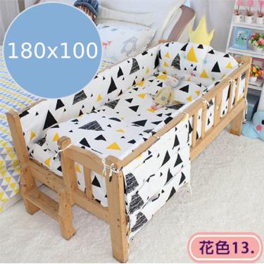 【HA Baby】新生兒套組-三面護欄 床型180x100(內含床單、被套、枕套、三面床圍)-花色.13(廠商直送)