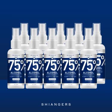 Shiangers香爵 75%酒精 食品級植物乙醇 乾洗手噴霧100ml*10 廠送
