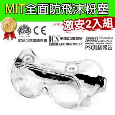 黑魔法 MIT全面性防飛沫粉塵透氣包覆式護目鏡 台灣製造x2 -廠送