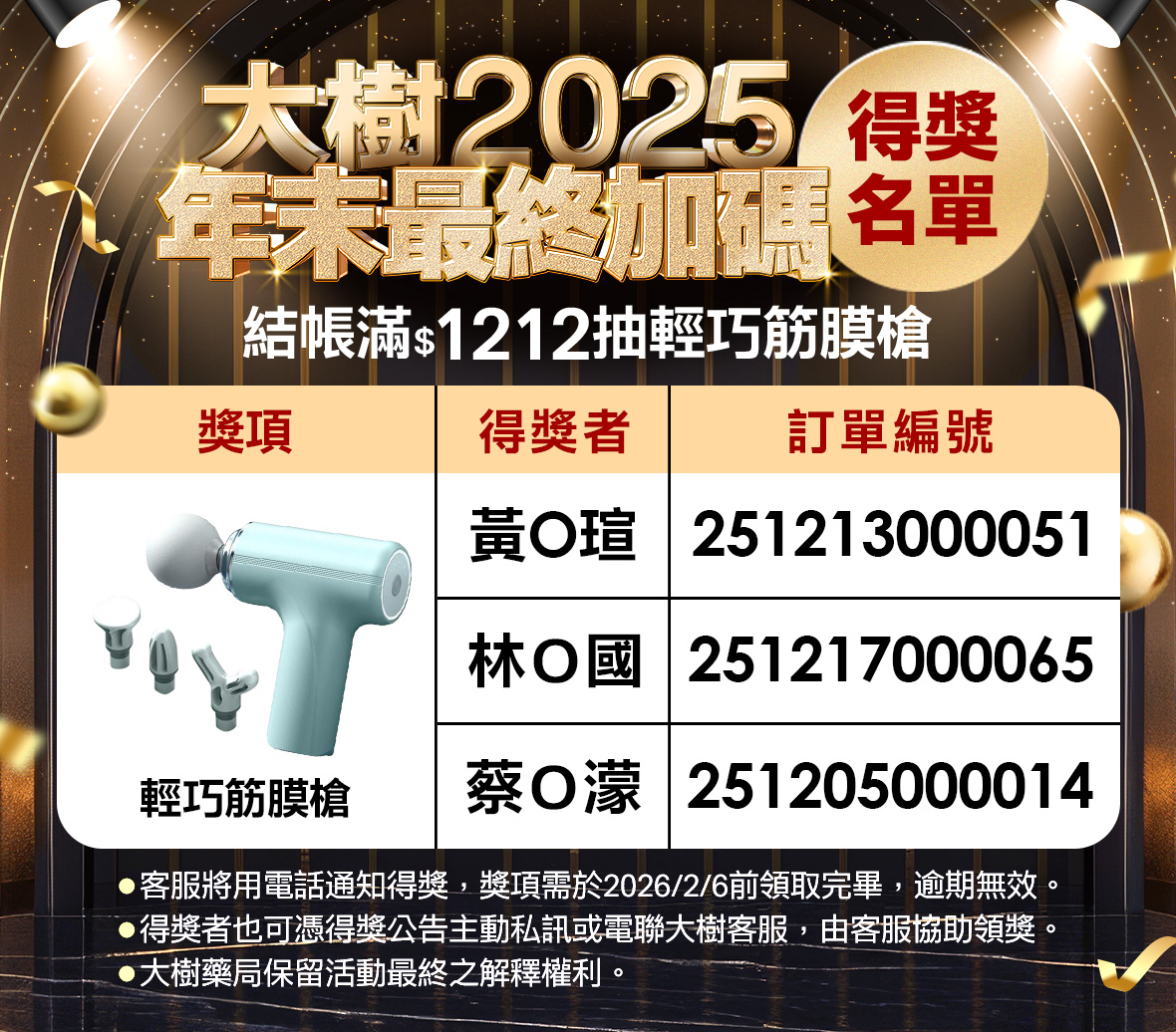 2025年12月-大樹2025年末最終加碼_得獎名單