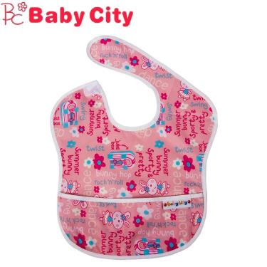 （2件95折）Baby City 娃娃城 防水圍兜-粉色兔子-6-24M