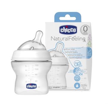 【義大利CHICCO】天然母感2倍防脹PP奶瓶小單孔(一般流量)150ml