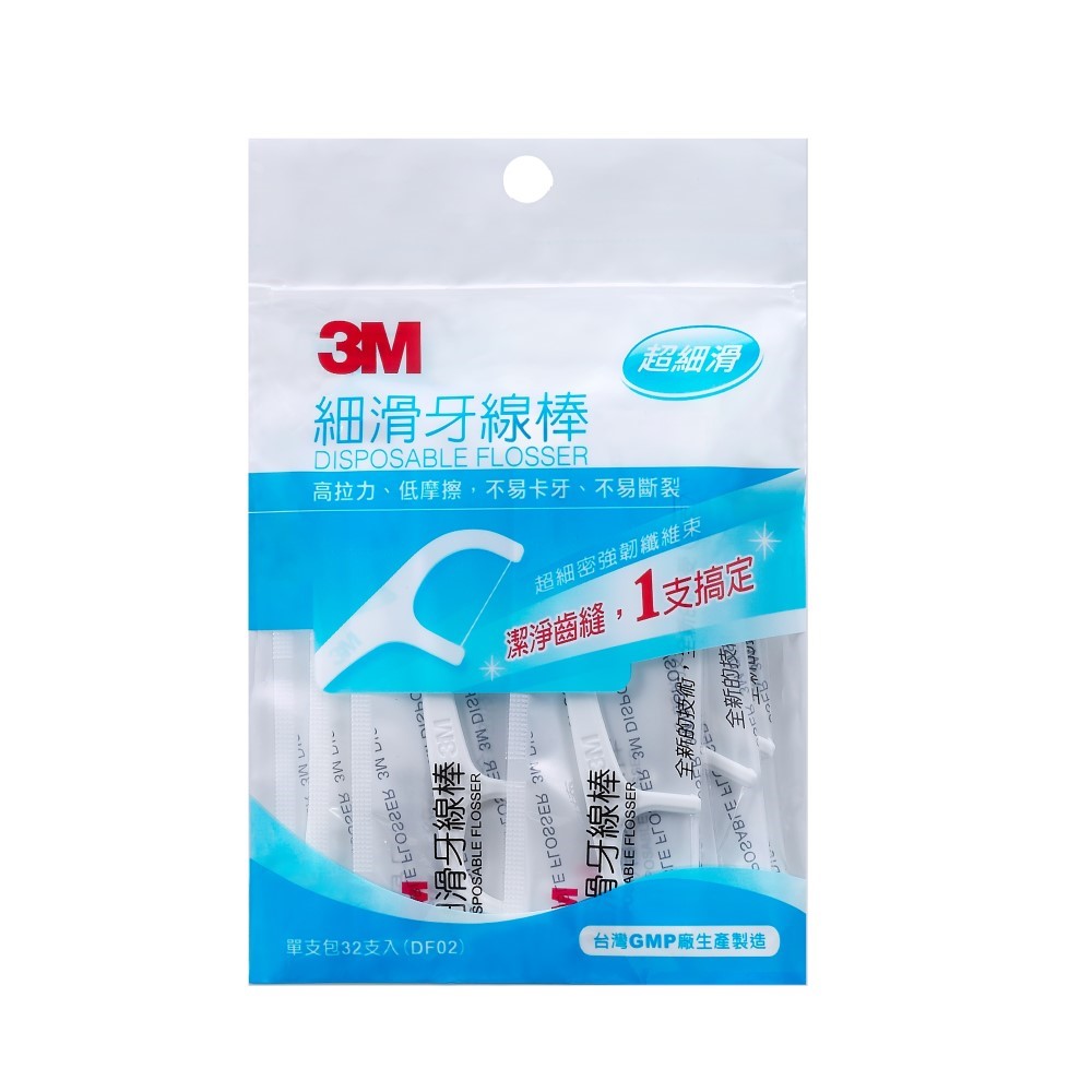 【3M】細滑牙線棒 獨立包裝（32入／包）