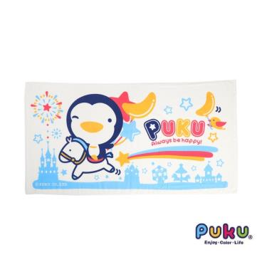 （任2件9折）【PUKU 藍色企鵝】長方浴巾60x114cm水色