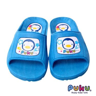 【PUKU 藍色企鵝】學步拖鞋 水藍色 16號 無綁帶