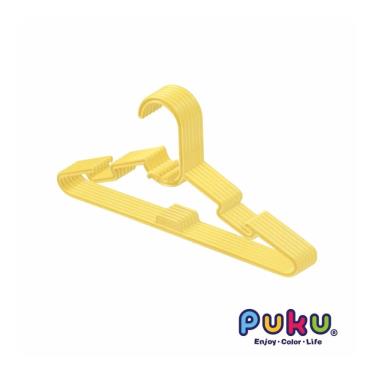 【PUKU 藍色企鵝】彩虹糖衣架 6入 黃