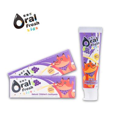 (任2件$299，下單請選2)【Oral Fresh歐樂芬】天然安心兒童牙膏（60g）葡萄  活動至4/30