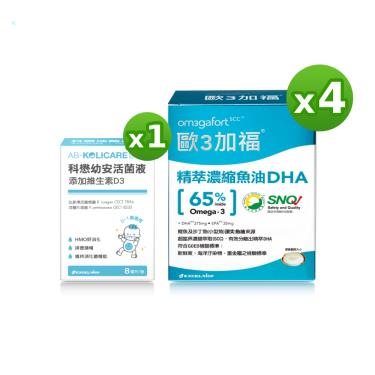 [組合] 科懋 歐3加福精萃濃縮DHA魚油+幼安活菌液D