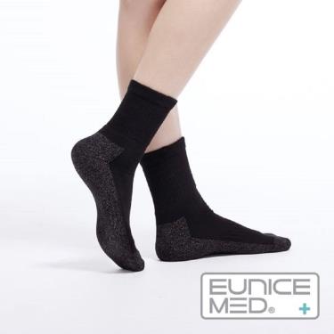 【EuniceMed 優妮思】糖尿病足保健襪／銀纖維抗菌／保暖黑色Ｍ（CPS-4001）