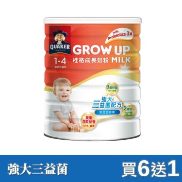 (送1罐+隨機贈好禮)【QUAKER桂格】強大三益菌成長奶粉（1.5kgX6罐）