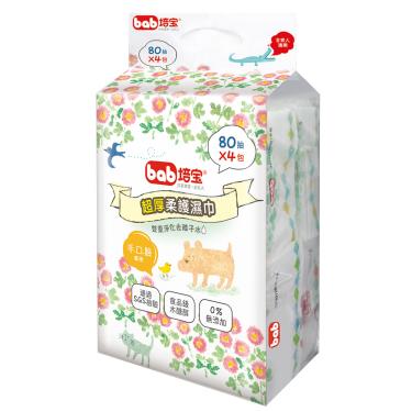 【培寶】超厚柔護濕巾 ( 手口臉適用 80抽 / 4入 ）