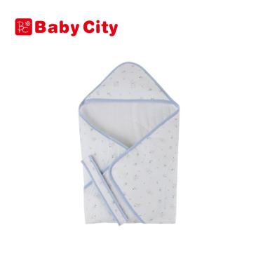 (2件95折)Baby City 娃娃城 天絲棉包巾-藍