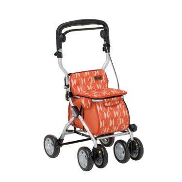 【日本幸和TacaoF】R122 中型帶輪型助步車／助行椅（橘北歐風）廠商直送
