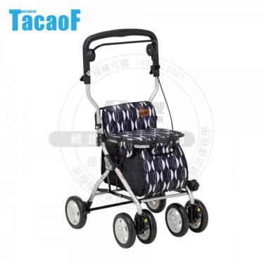 【日本幸和TacaoF】R122 中型帶輪型助步車／助行椅（黑北歐風）廠商直送