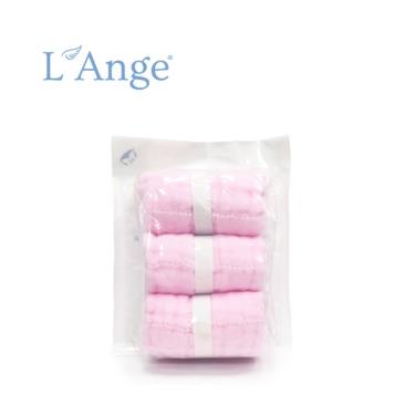 【L'Ange 棉之境】9層多功能紗布小方巾3入組-粉