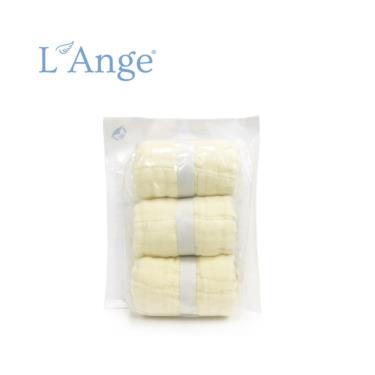 【L'Ange 棉之境】9層多功能紗布小方巾3入組-黃