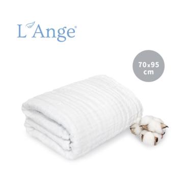 【L'Ange 棉之境】6層純棉紗布巾/蓋毯 70x95cm-白