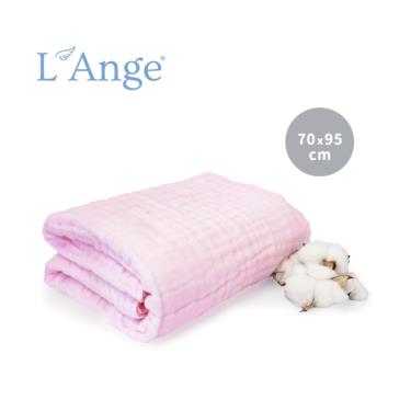 【L'Ange 棉之境】6層純棉紗布巾/蓋毯 70x95cm-粉