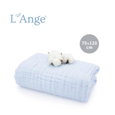 【L'Ange 棉之境】6層純棉紗布巾/蓋毯 70x120cm-藍