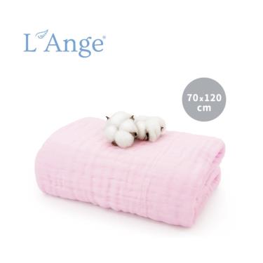 【L'Ange 棉之境】6層純棉紗布巾/蓋毯 70x120cm-粉